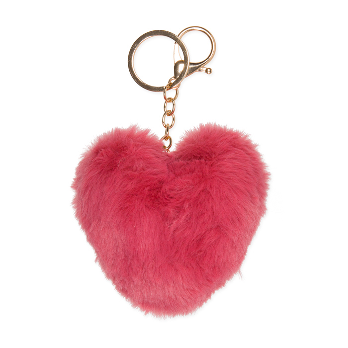 Taschenanhänger, Schlüsselanhänger "Kunstfell-Herz", Taschendeko, Bag Charms, Trend-Accessoires 88143