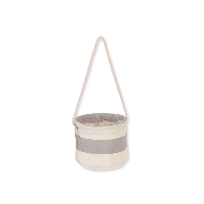 Textile Umtöpfe "Streifen" mit Kordel zum Hängen und wasserdichter Innenfolie 43510