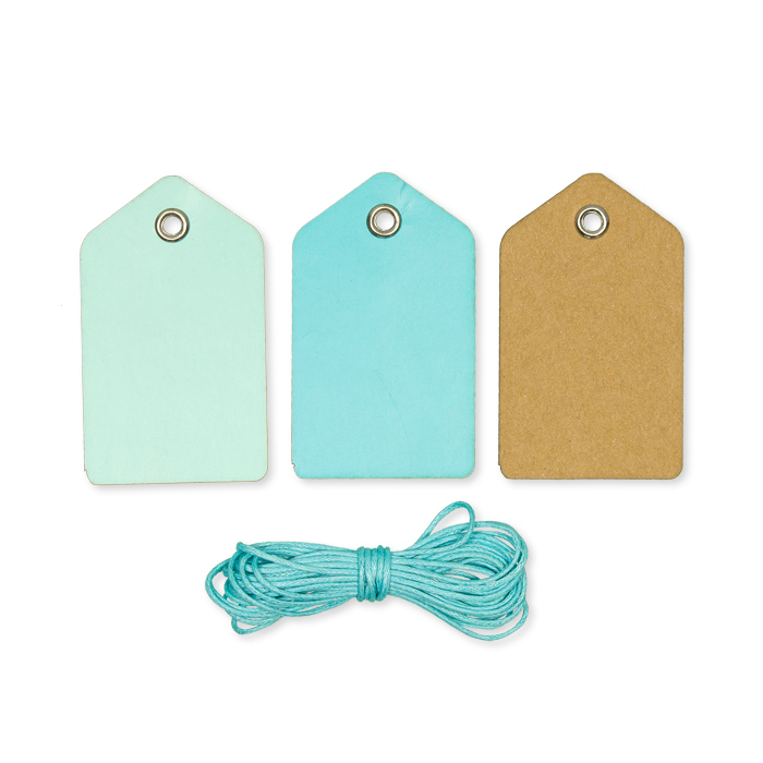 Papier-Anhänger mit Metallöse und ca. 2,5 m Kordel 62391
