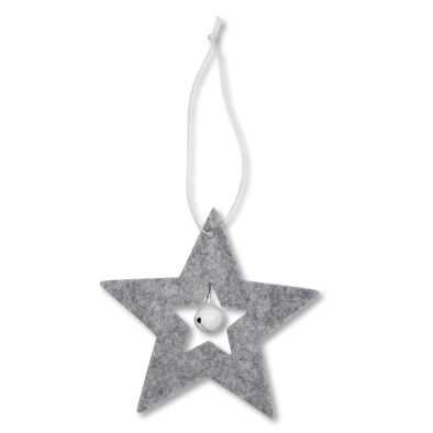 Filz-Hänger "Stern" mit Metallglöckchen 30541