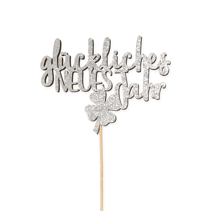 Holz-Stecker "glückliches NEUES Jahr" 23501