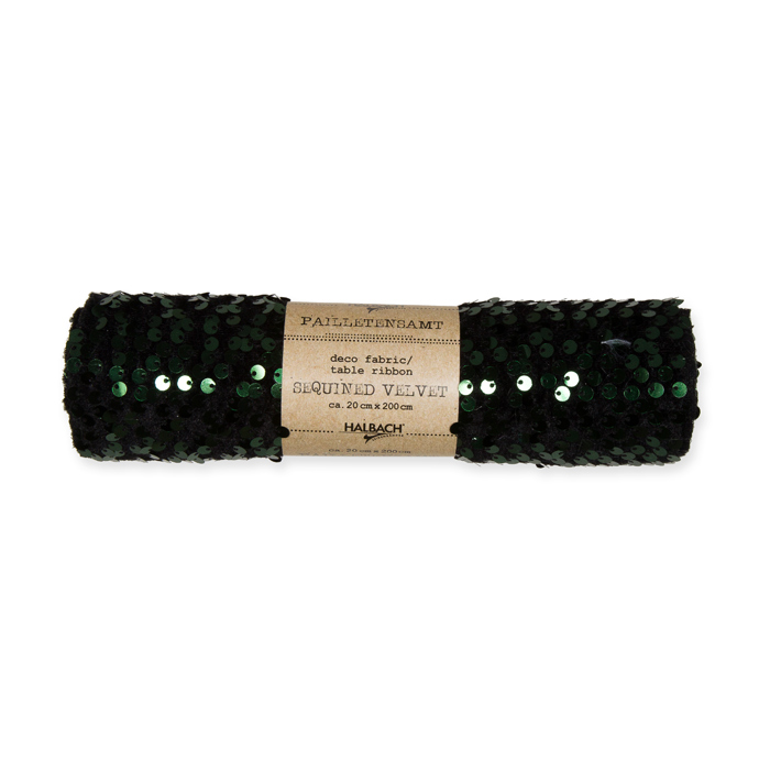 Samtstoff / Tischband mit Pailletten 64512