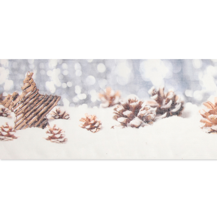 Dekostoff/Tischband "Zapfen"Digital-Motivdruck 74739