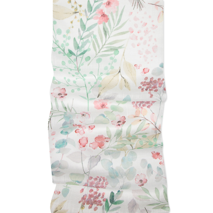 Dekostoff / Tischband "Aquarell Blüten" 74791