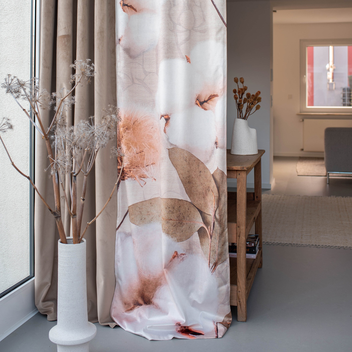 Samt-Vorhang Digital-Motivdruck "natural cotton" 74793
