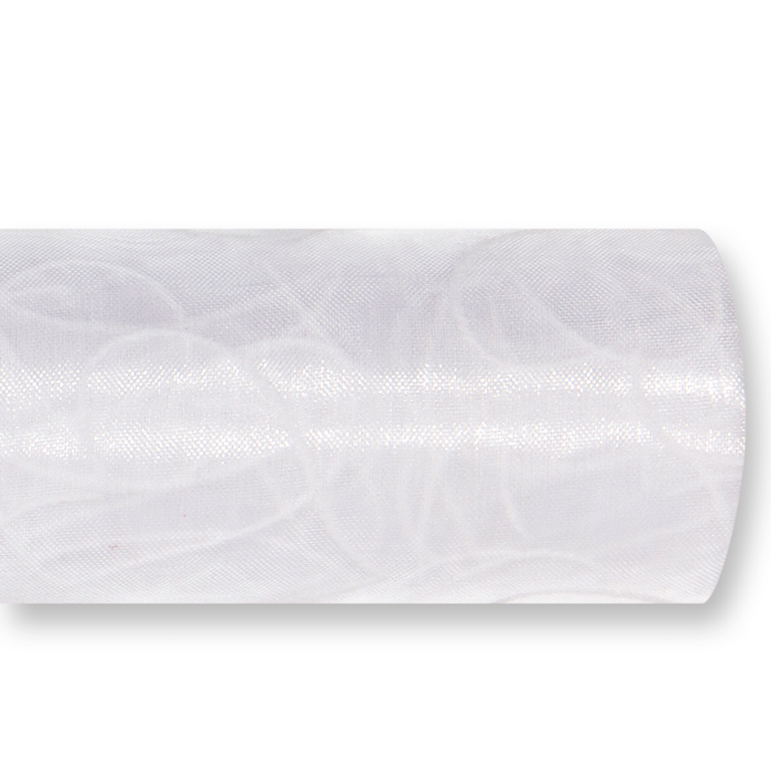 Organza mit Flockdruck "Herzen" 15571