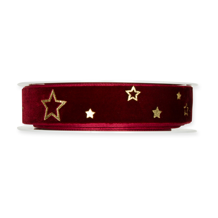 Samt-Druckband "Goldsterne" 979