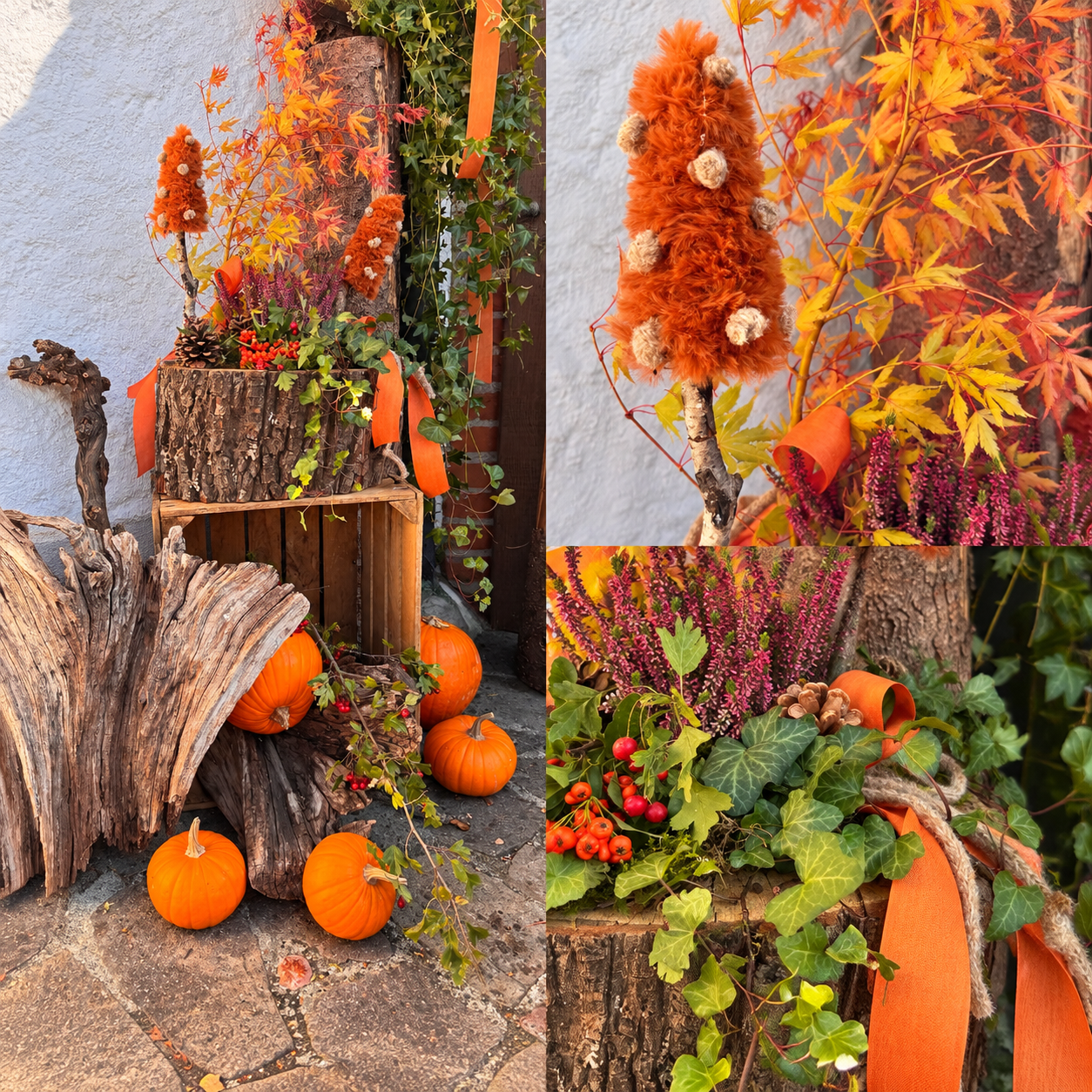 Herbstliche Schale mit Kürbissen und Naturdeko von Blumenparadies Michaela