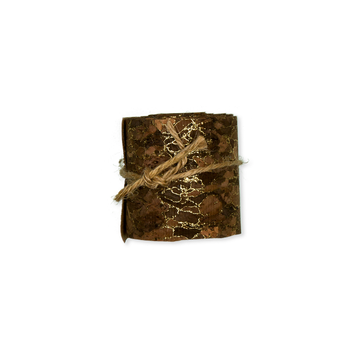 Kork-Dekoband mit Gold-Druck 16630