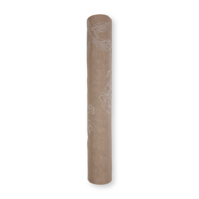 Dekostoff Leinenoptik mit Flockdruck "Blumenranke" 9581