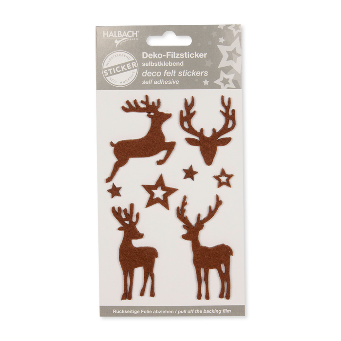 Filz-Sortiment "Hirsche" selbstklebend 7 Formen im Set 35103