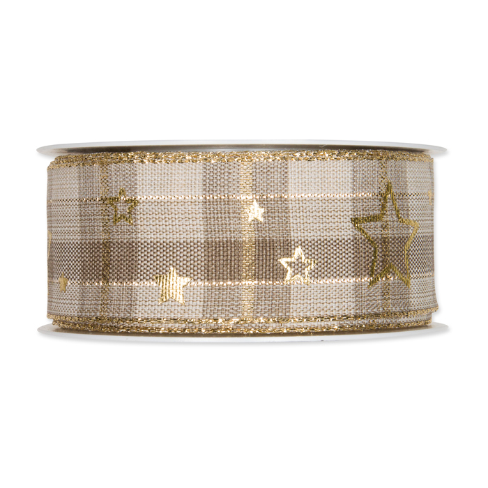 Karo-Druckband "Sterne" mit Lurex-Akzenten 882