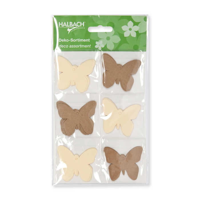 Papier-Anhänger "Schmetterling" 2 Farben im Set 19720