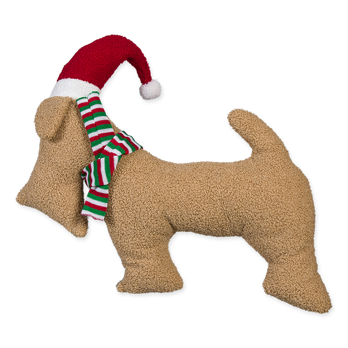 Dekokissen "Santa Dog", Zierkissen, Weihnachtskissen 77007