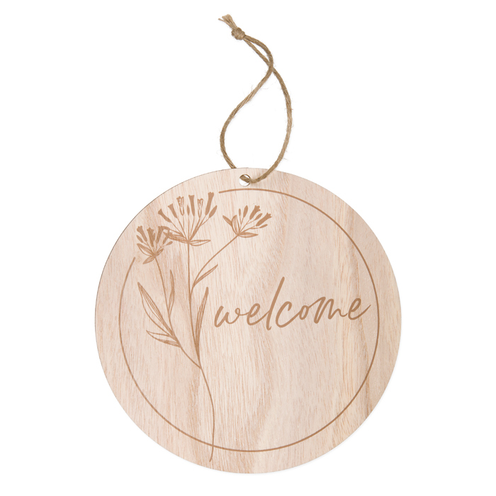 Holzschild "Welcome" Ø 20 cm 23384