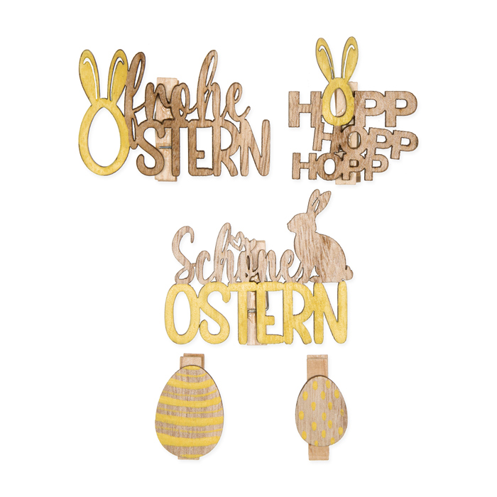 Deko-Holzklammern Set "Ostern" 23551