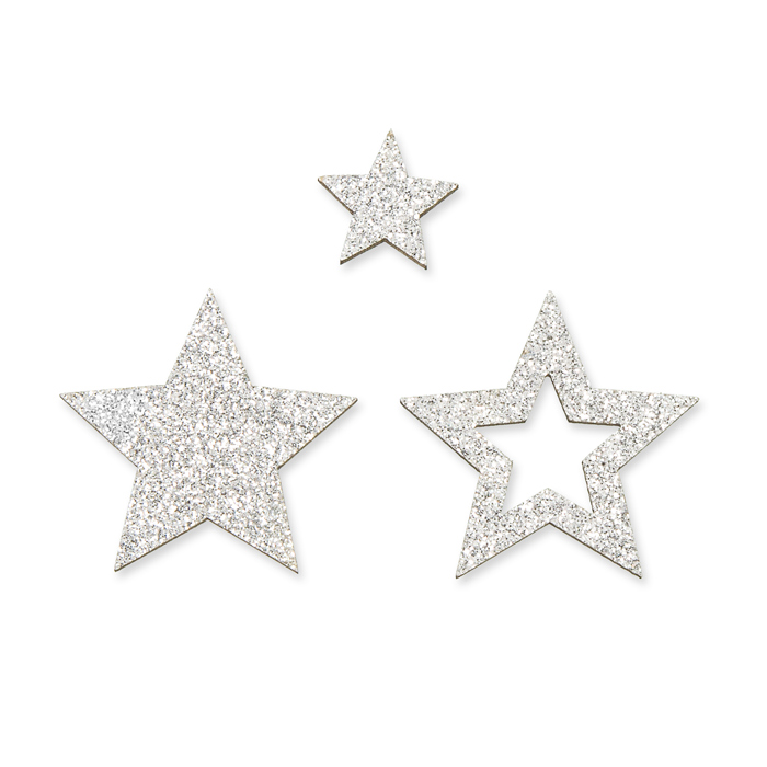 Holz-Streudeko "Sterne"  mit Glitter 22707