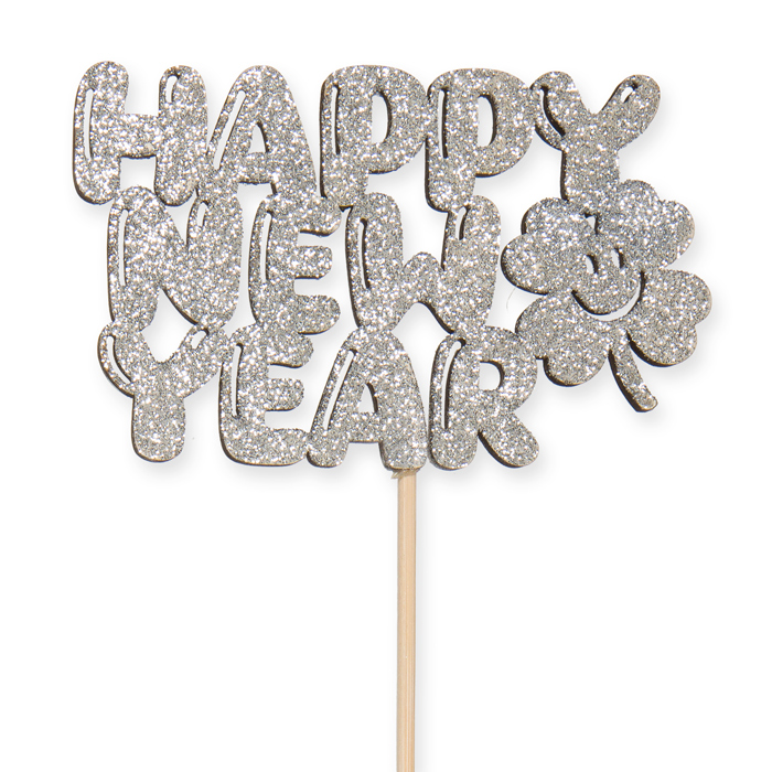 Holz-Stecker "HAPPY NEW YEAR", Silvester-Deko 23590