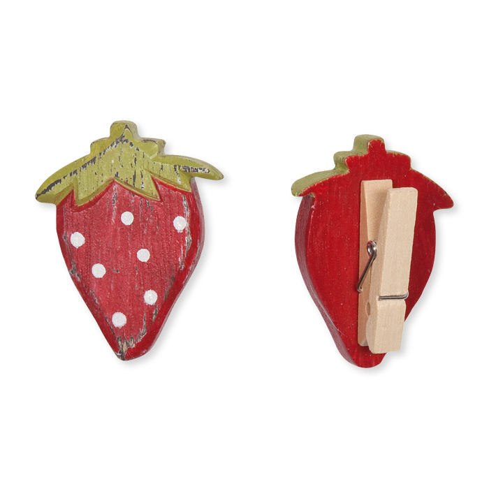 Holz-Clip "Erdbeere"              Holzstärke 0,8 cm 30516