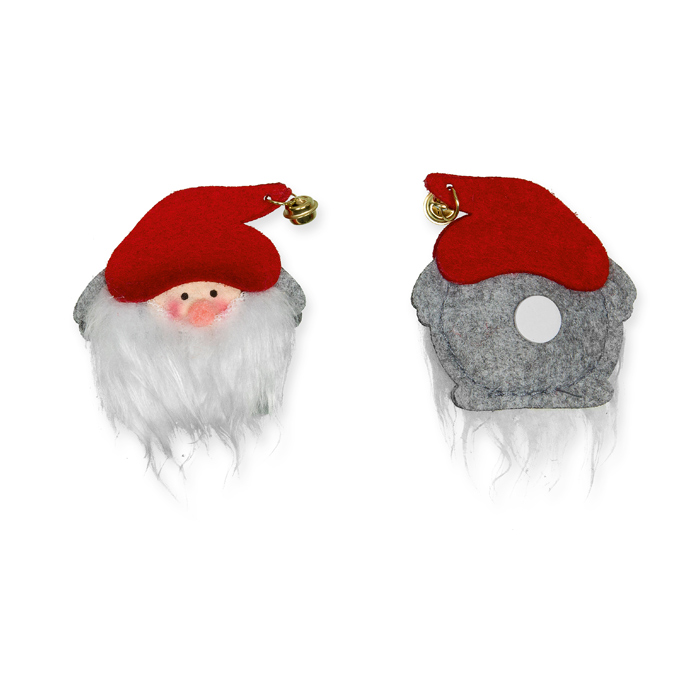 Filzdeko "Nikolaus" mit Kunstfellbart und Glöckchen 64300
