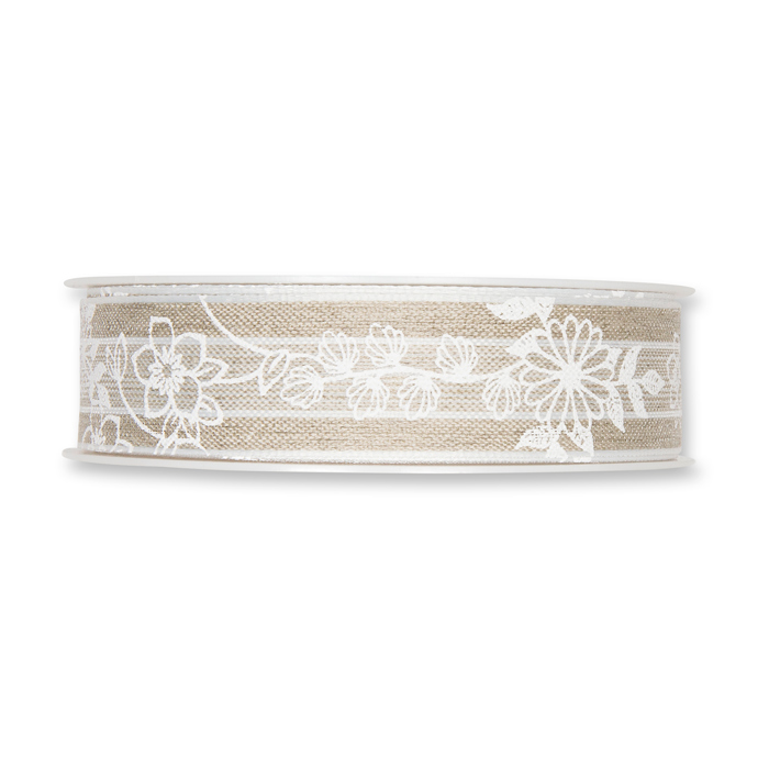 Leinen-Druckband "Blumenranken" 661