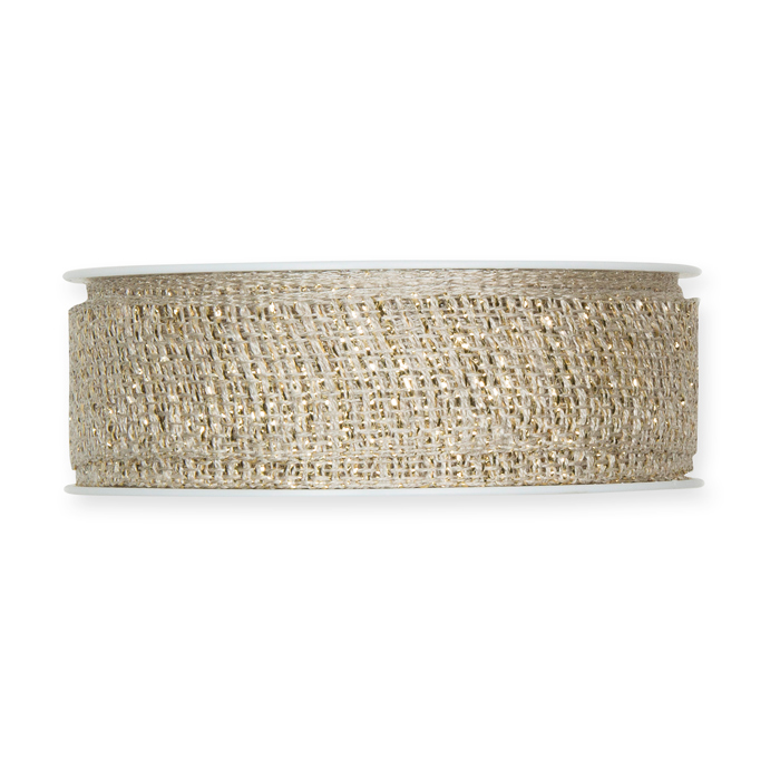 Leinen-Gitterband mit Lurex 5685
