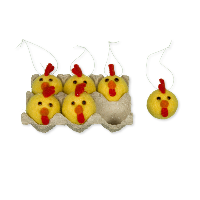 Wollfilz-Hänger "Tiere" im Eier-Karton-Display 32237