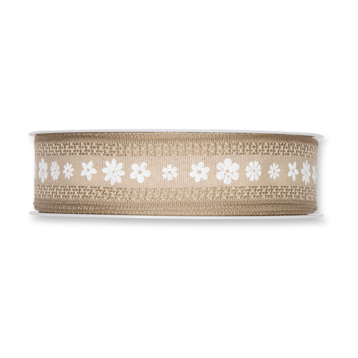 Druckband "Blüten" Streifen mit Gitter-Struktur 426