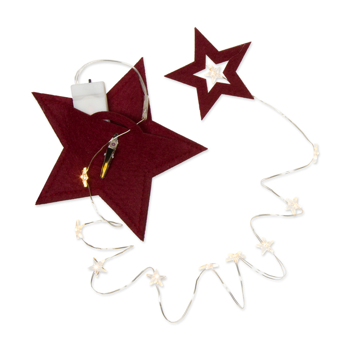 LED-Deko "Filzstern" mit Klammer 23190