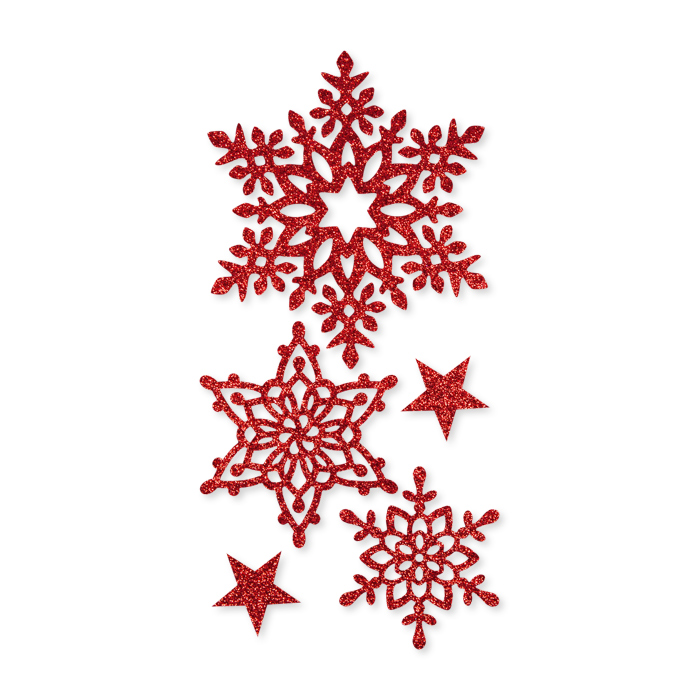 Glitter-Sortiment "Sterne" selbstklebend 4 Formen im Set 35109