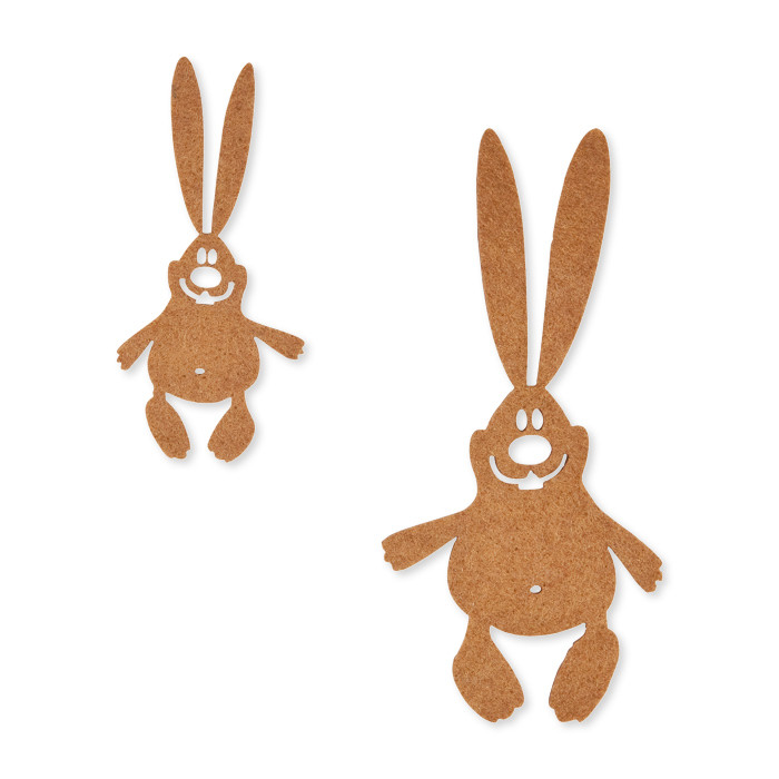 Filz-Sortiment "Hasen" 2 Größen im Set      4 x 8,5 cm  + 6 x 12,5 cm 30525