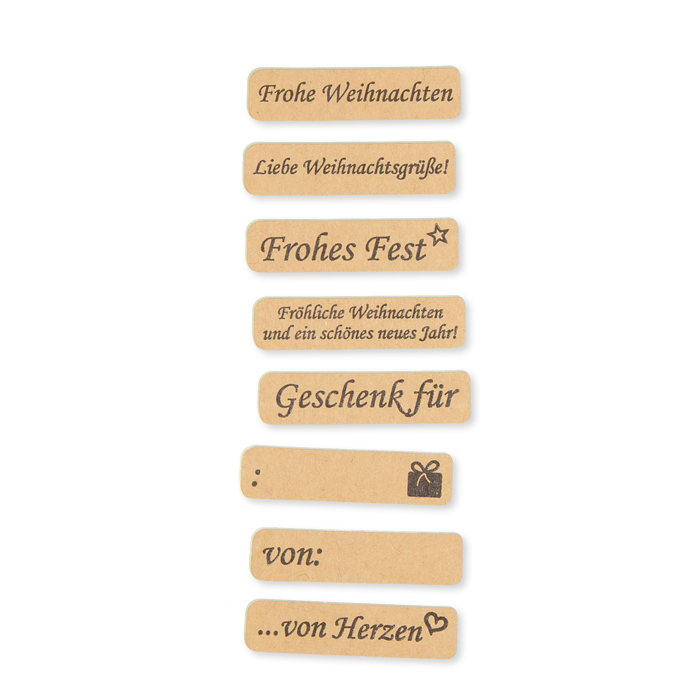 Papier-Sticker mit deutschen Texten selbstklebend 19736