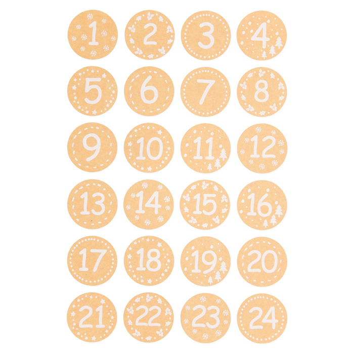 Papier-Sticker "Adventskalender 1-24" 19875