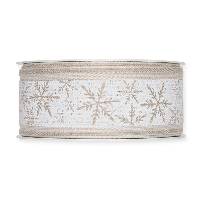 Leinen-Druckband "Schneesterne" 1553