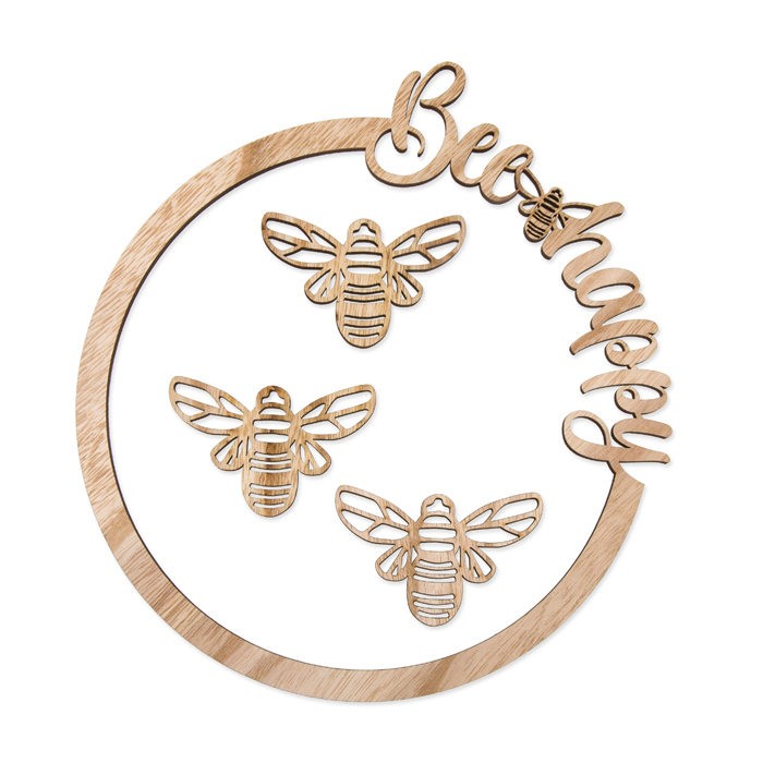 Holz Hoop "Bee happy" 23200