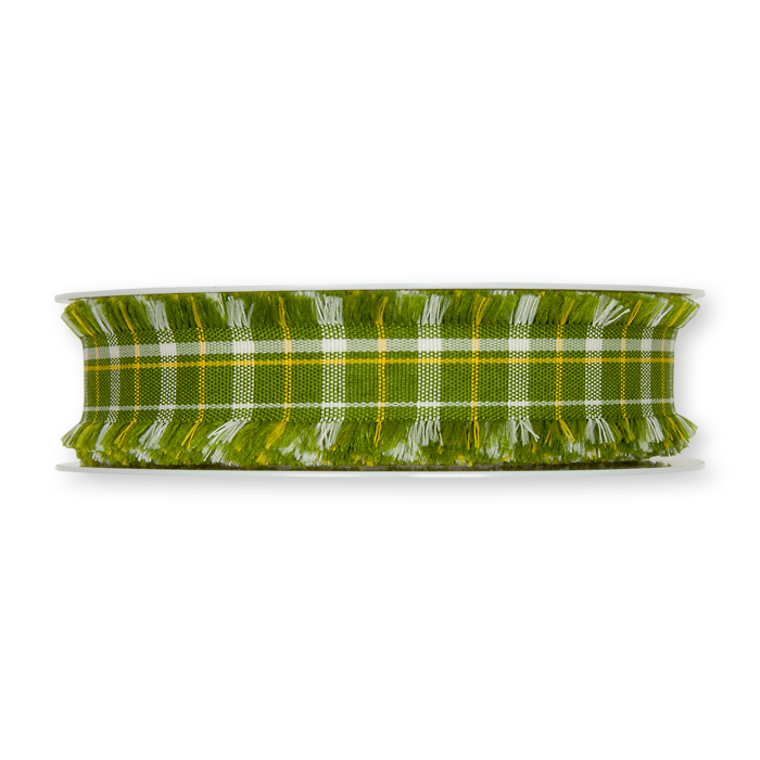 Karoband Baumwoll-Optik mit Fransenkanten 4231