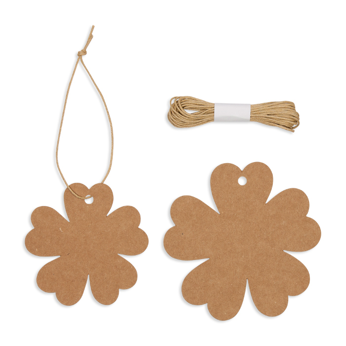 Papier-Hänger "Blüten" mit ca. 3 m Kordel 2 Größen im Set 19822