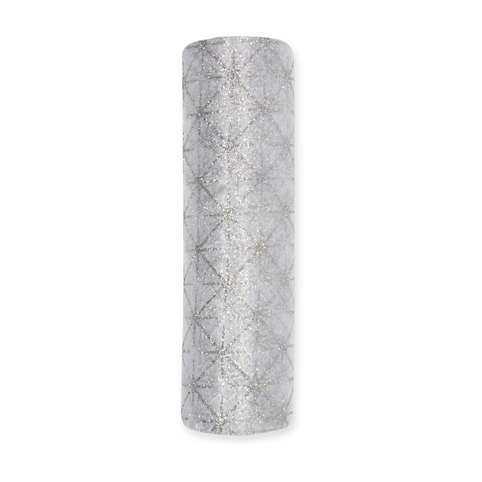 Organza Glitterdruck "Stern-Muster" 15574