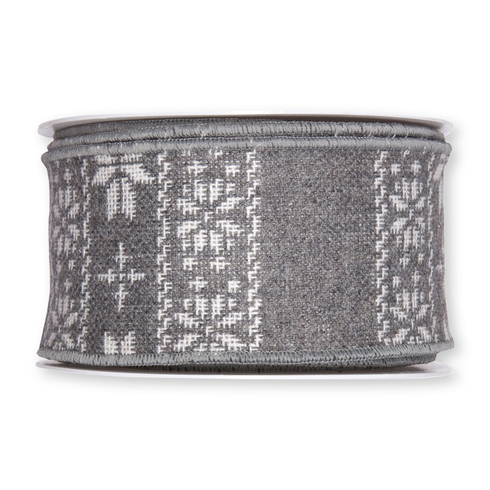 Dekoband, Strick-Optik "Norweger-Muster" formbare Drahtkante 9465