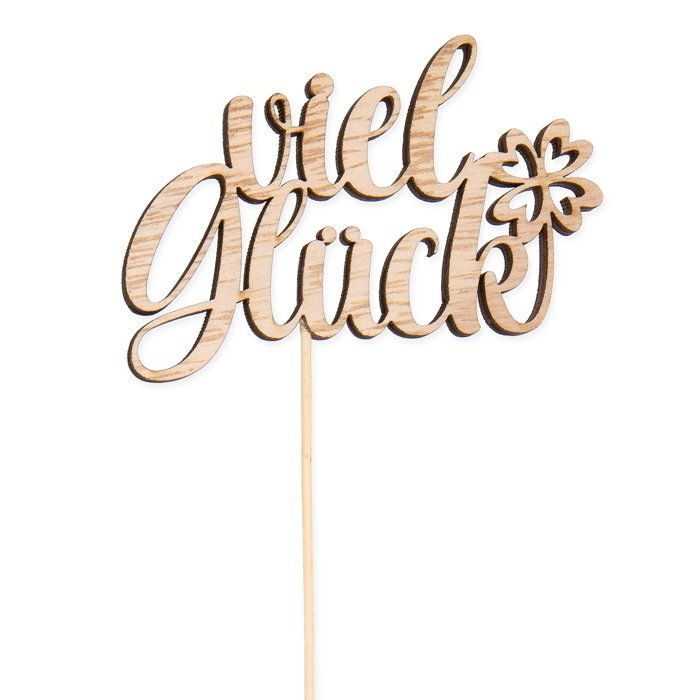 Holz-Stecker "viel Glück" 23208