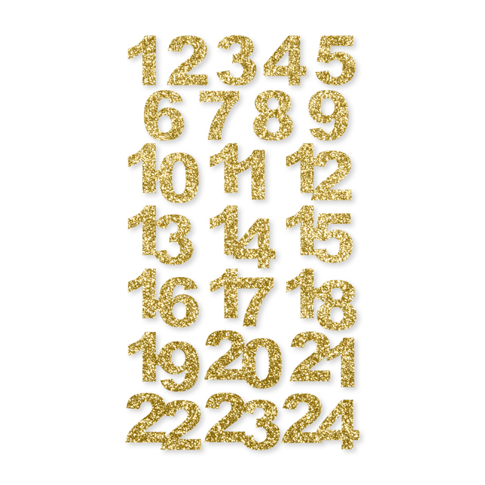 Glitter-Zahlen "Adventskalender 1-24" selbstklebend 35107