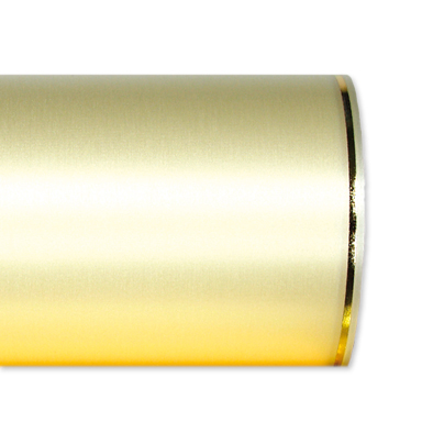 Schnittsatin / farbig mit Randstreifen in hochglänzendem Gold 2501
