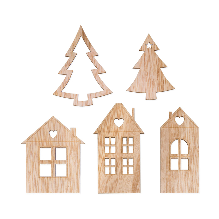 Holzsortiment "Häuser und Bäume" 23364
