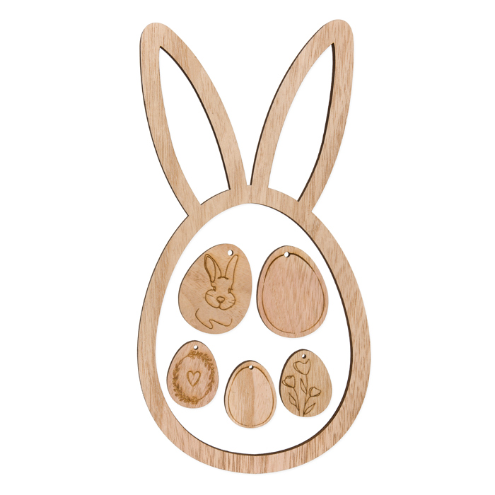 Holz-Hoop "Ostern" mit Lasergravur 23298