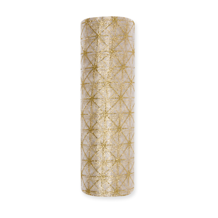 Organza Glitterdruck "Stern-Muster" 15574