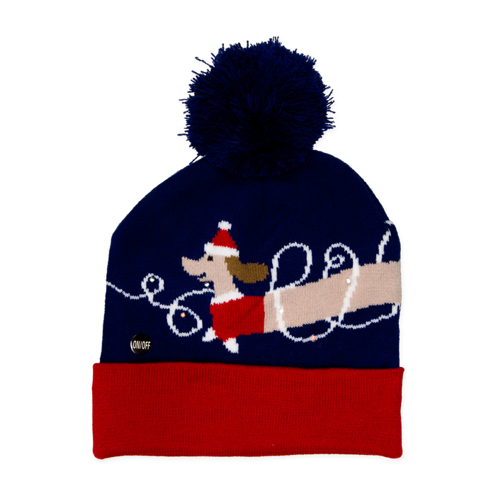 LED-Weihnachtsmütze "Dackel", Weihnachtsmarkt-/ Party-Mütze 96115