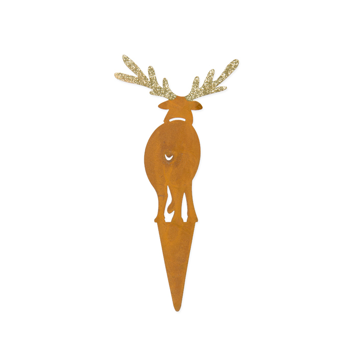 Metall-Stecker "Elch" mit Glitter-Geweih 22622