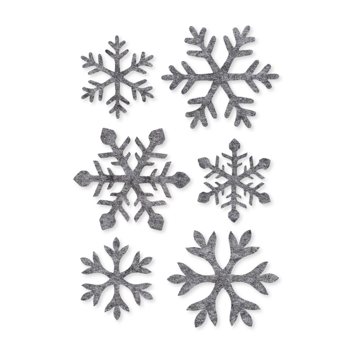 Filz-Sortiment "Eiskristalle" selbstklebend, 3 Formen und 2 Größen im Set 35100