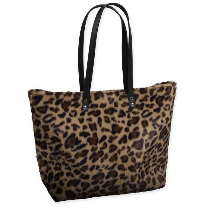 Kunstfell-Tasche "Leo" / Shopper, Schultertasche 42407
