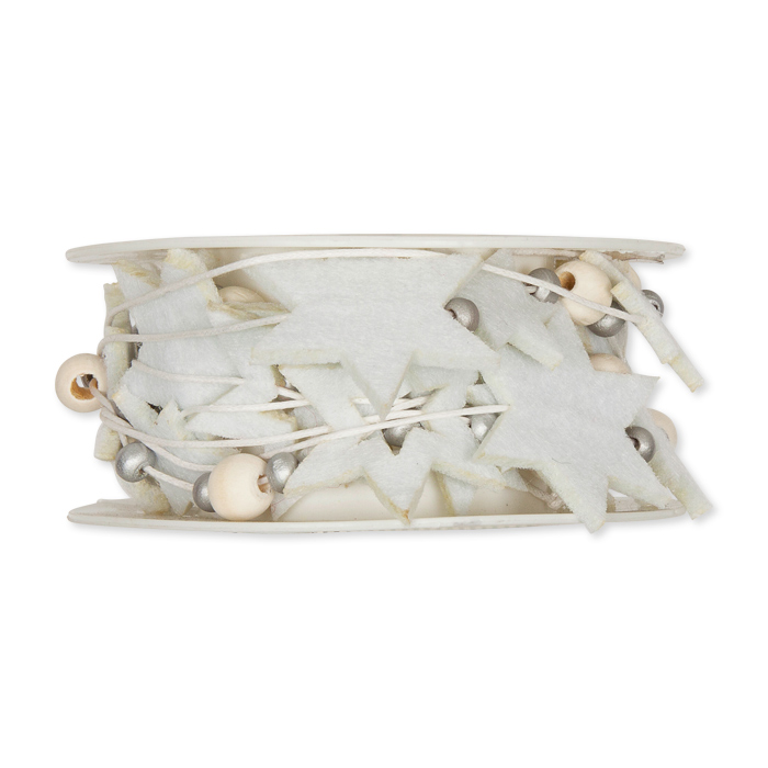 Girlande mit Kordel, Filz-Sternen und Holzperlen 61976